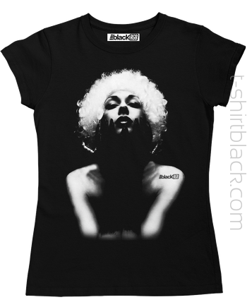 woman in white hair tshirt koszulka