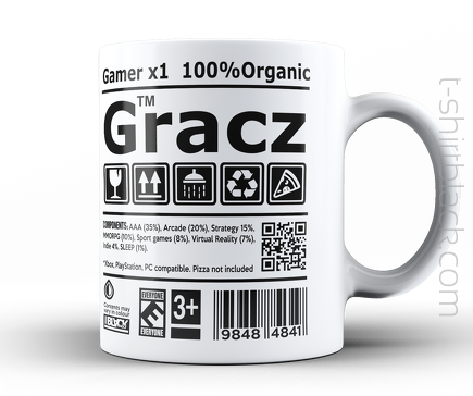 Gracz Gamer BLACKRGB - kubek ceramiczny